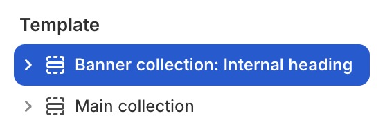 Banner collection: Internal heading