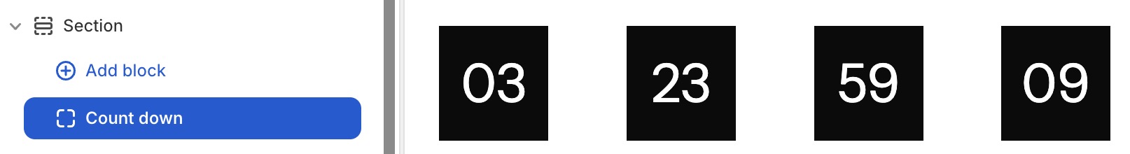 Block countdown