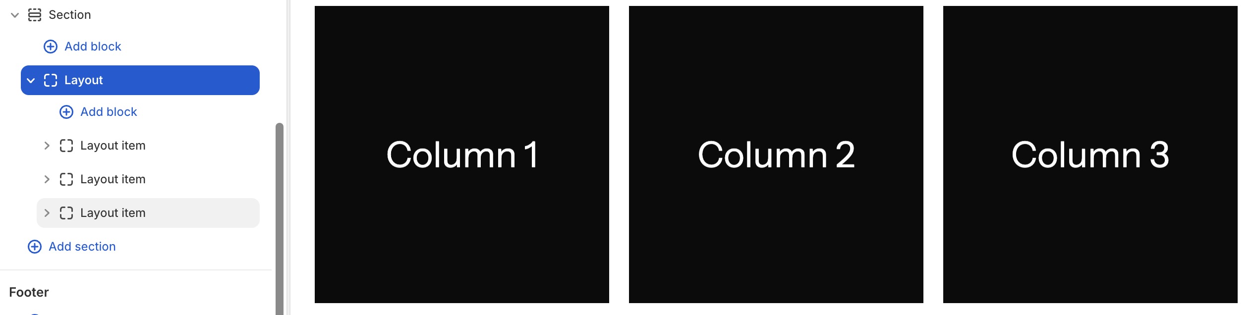 Layout blocks