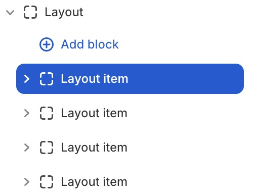 Block layout item