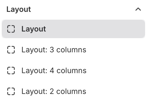 Block layout presets