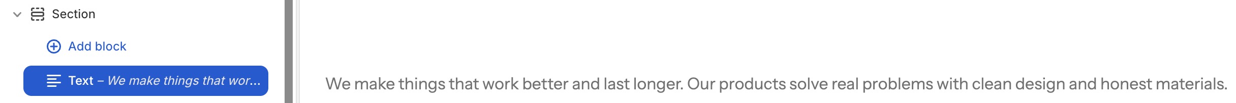 Block text