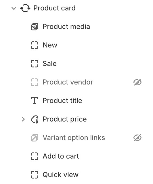 Blocks product card