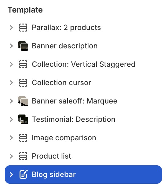 Blog sidebar