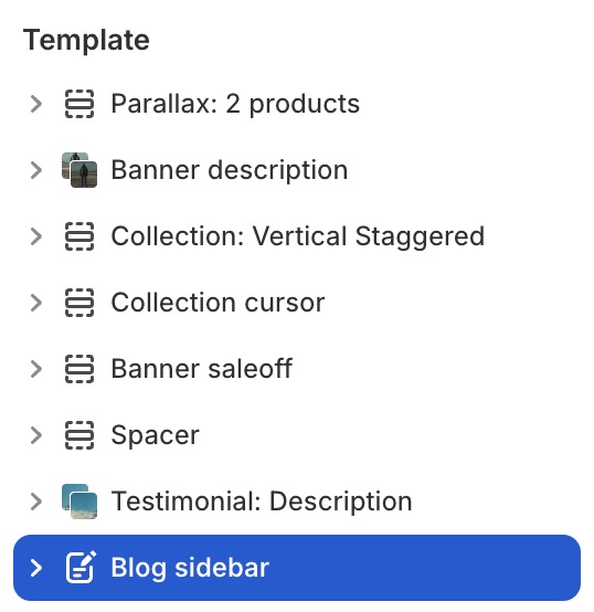 Blog sidebar
