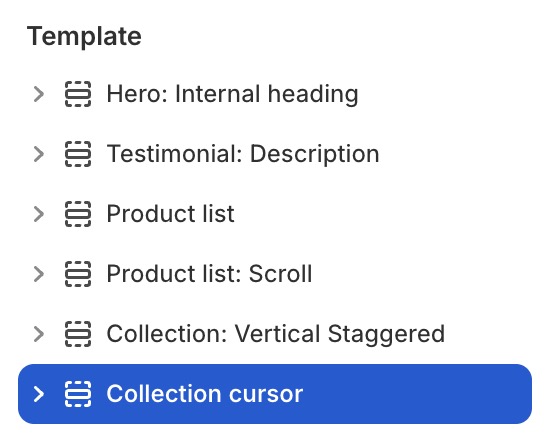 Collection cursor