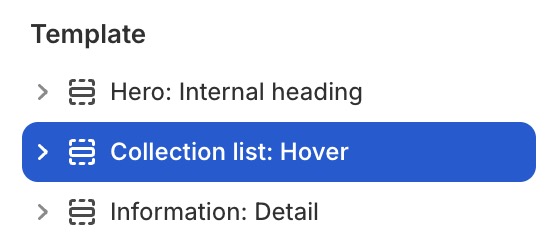 Collection list: Hover