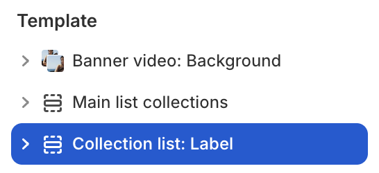Collection list: Label
