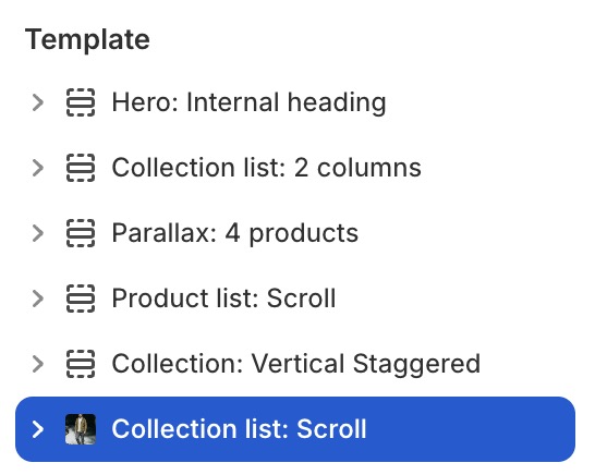 Collection list: Scroll