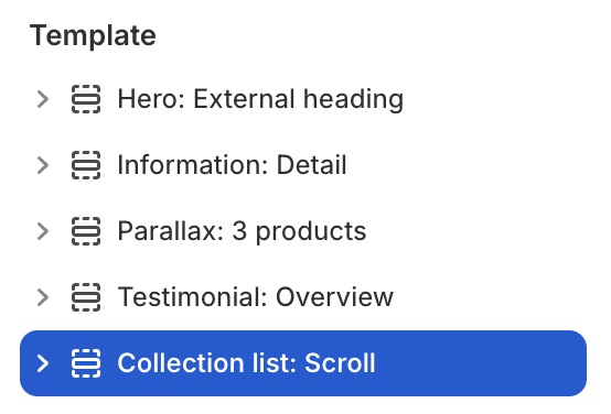Collection list: Scroll