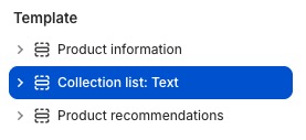 Collection list: Text