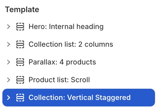 Collection: Vertical staggered