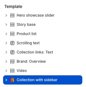 Collection with sidebar