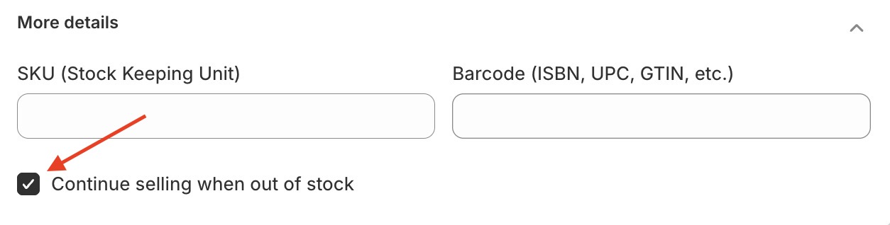 Enable out stock