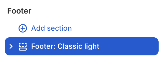 Footer: Classic light