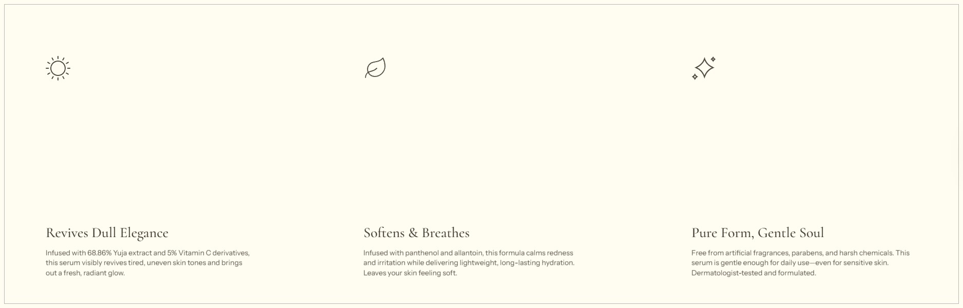 Icons with text benefits