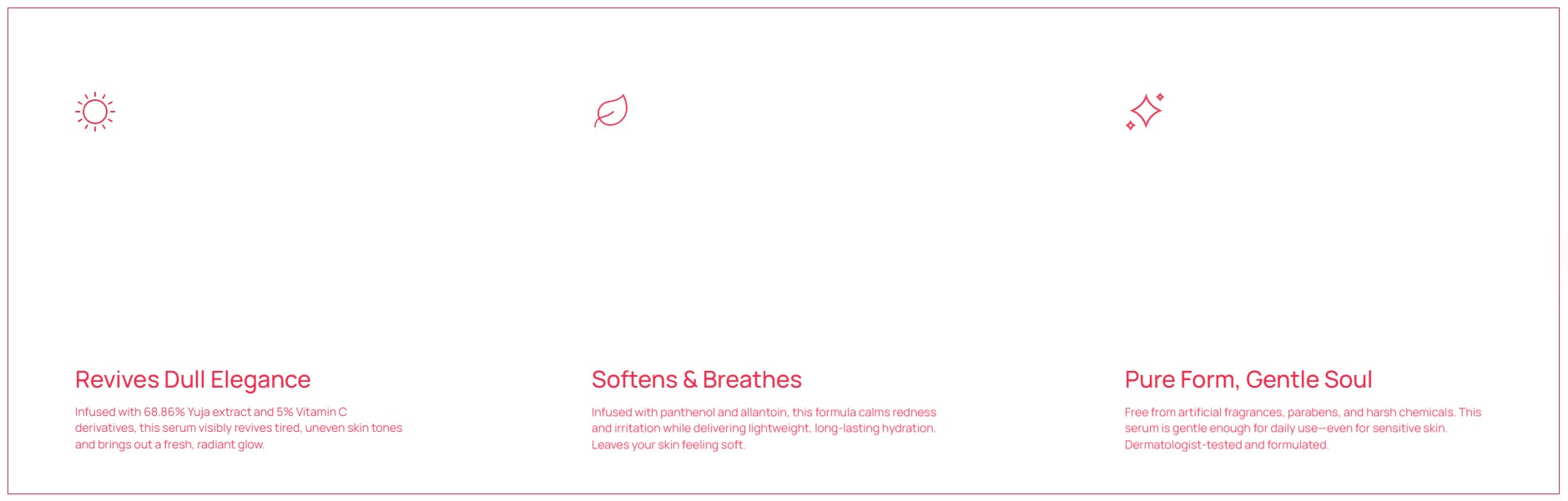 Icons with text benefits