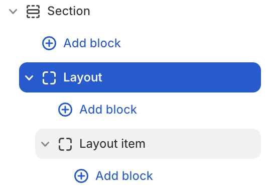 Layout blocks