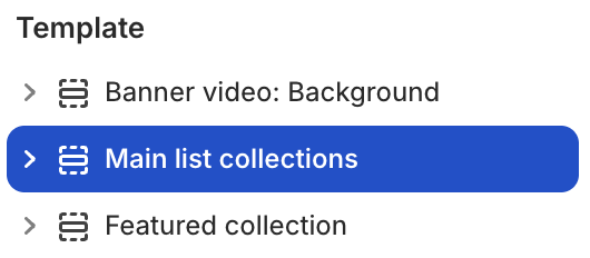 Main list collections