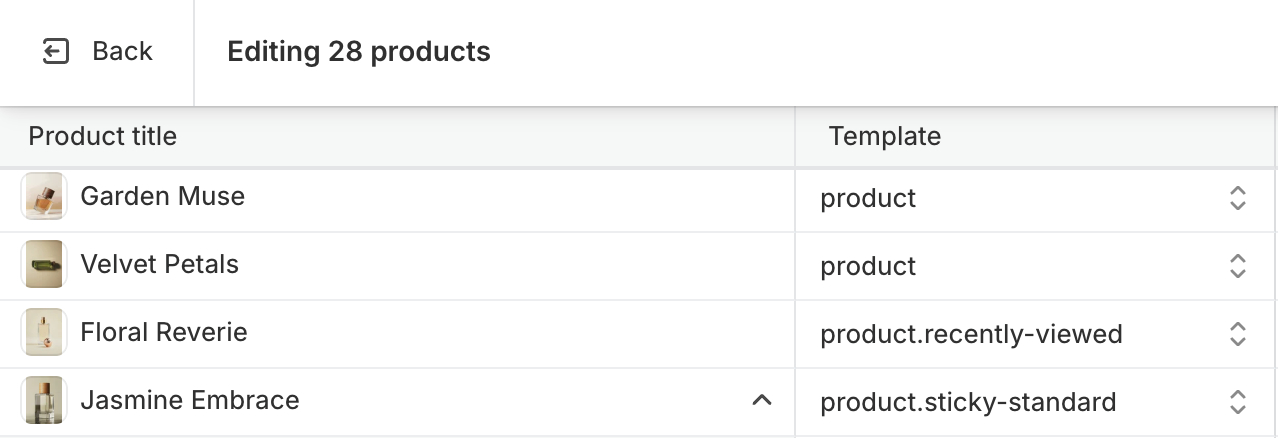 Product bulk edit