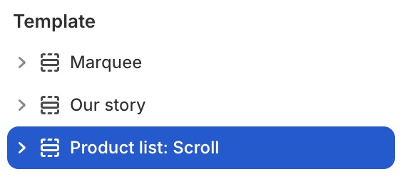 Product list: Scroll