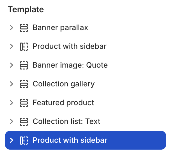 Product with sidebar