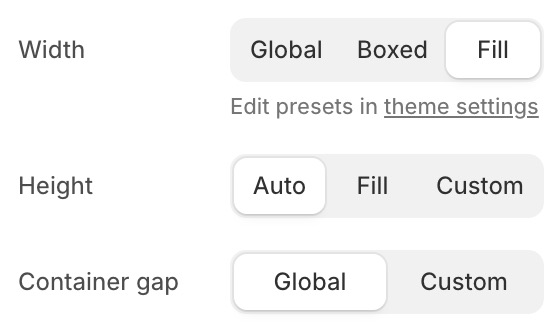 Section settings general