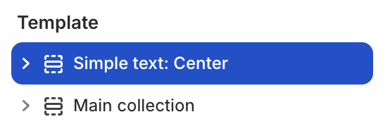 Simple text: Center