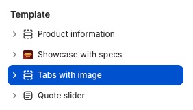 Tabs with image