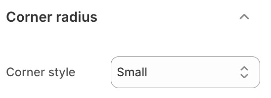 Theme settings corner radius