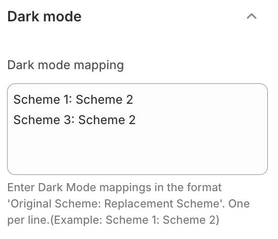 Theme settings dark mode