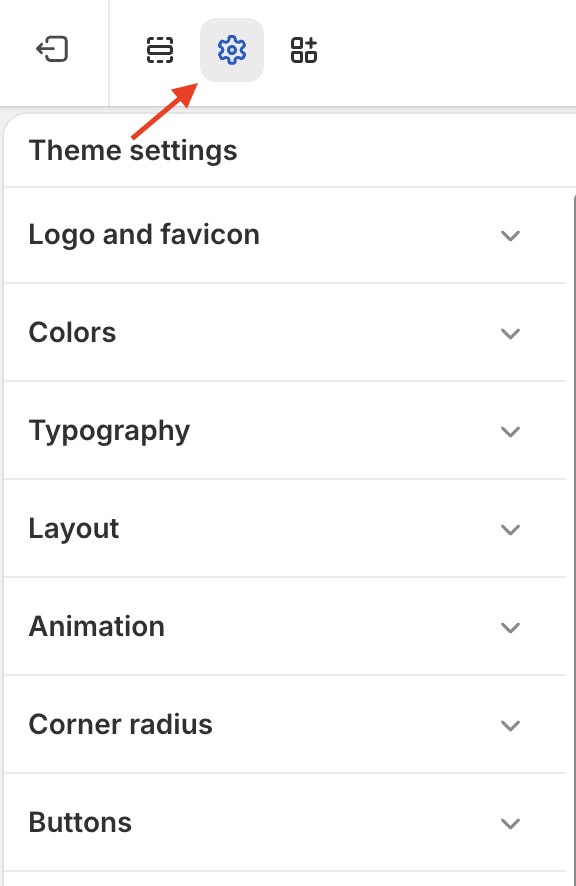 Theme settings