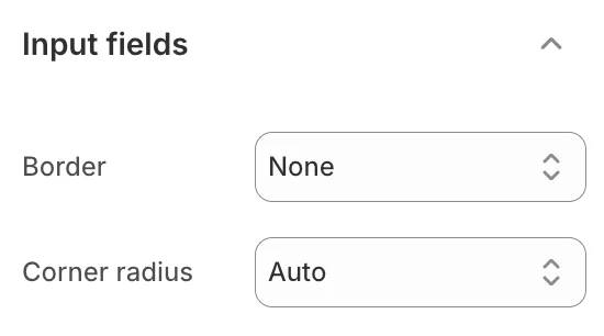 Theme settings input
